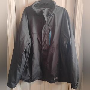 Men's Black Windbreaker Jacket with Blue Accent